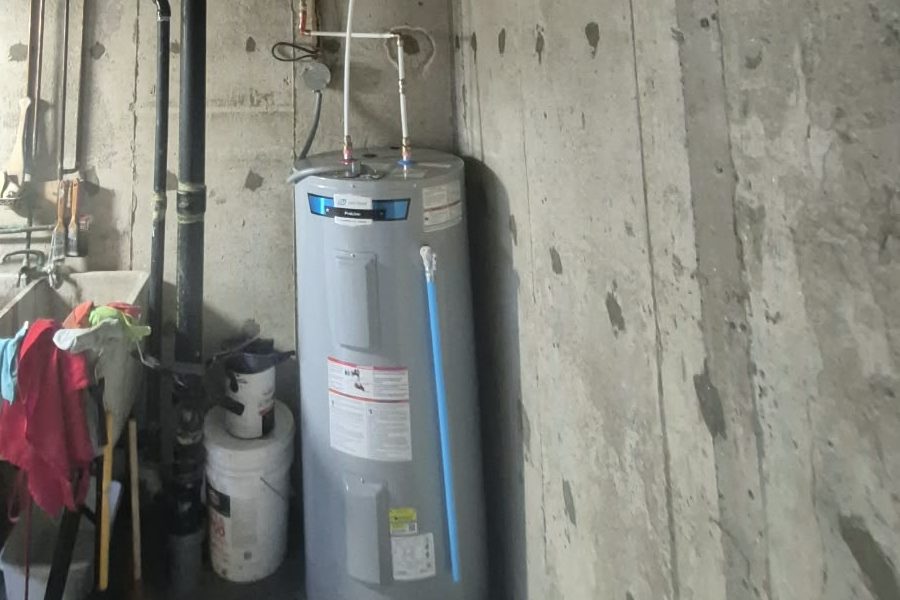 Electric water heater in an Ottawa basement
