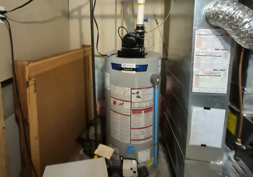 Power-vent water heater serviced by Mr. Rental Tank