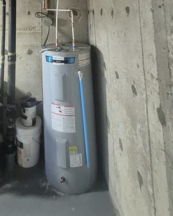 Electric water heater in an Ottawa basement